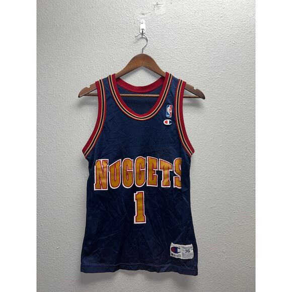 Vintage Mahmoud Abdul Rauf Jersey Demver Nuggets Champion NBA 36 Small - Picture 1 of 12